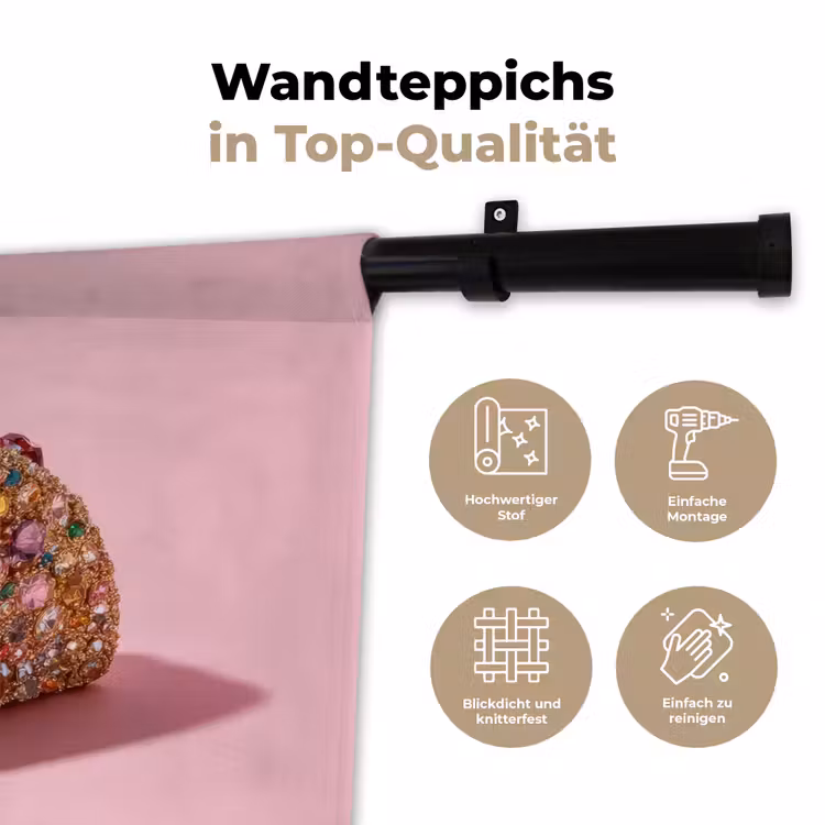 Taco - Kleurrijk - Edelstenen - Goud Wandkleed katoen klein -tsfeer2_DE