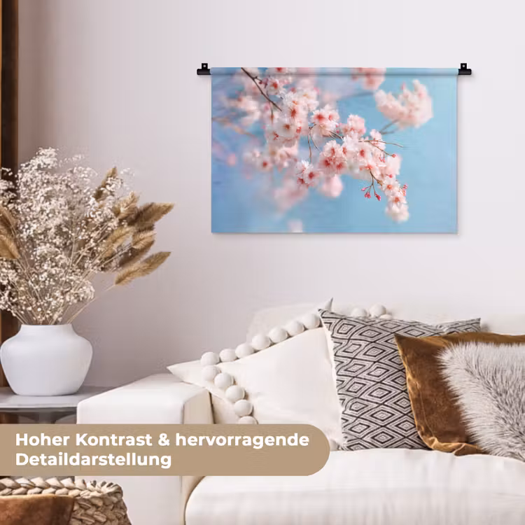 Takken - Bloesems - Roze Wandkleed katoen klein -tsfeer1_DE