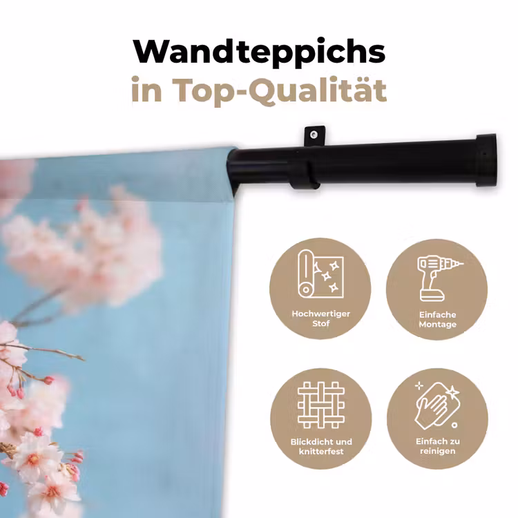 Takken - Bloesems - Roze Wandkleed katoen klein -tsfeer2_DE