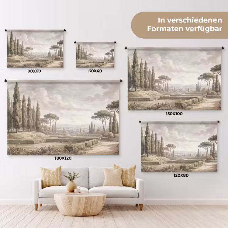 Vallei - Tuin - Natuur - Groen Wandkleed katoen klein -tsfeer8_DE