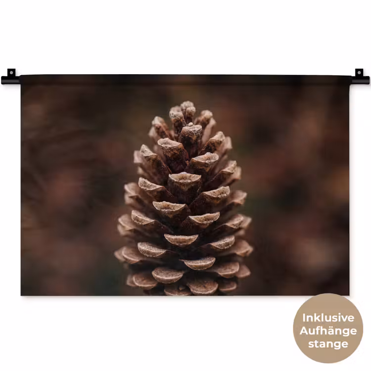 Dennenappel - Bos - Herfst - Bruin - Sfeervol Wandkleed katoen klein -t3d_DE