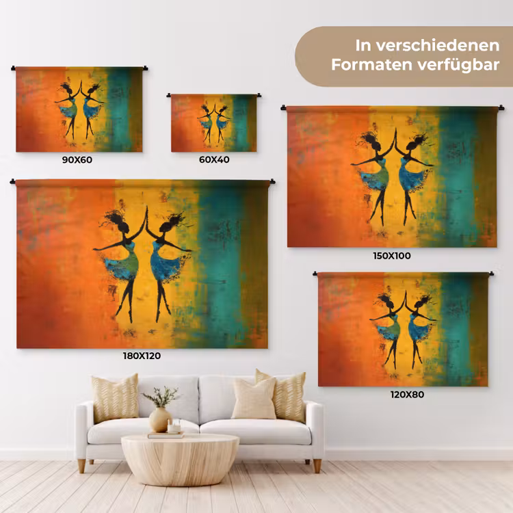 Dansen - Vrouwen - Verfstructuur Wandkleed katoen klein -tsfeer8_DE