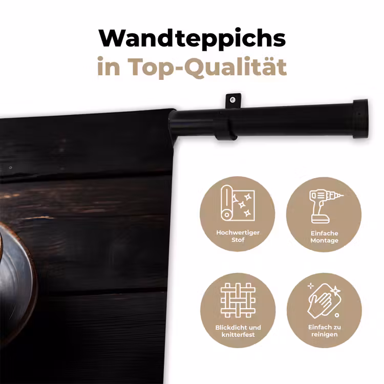 Kop - Koffie - Hout - Bonen Wandkleed katoen klein -tsfeer2_DE