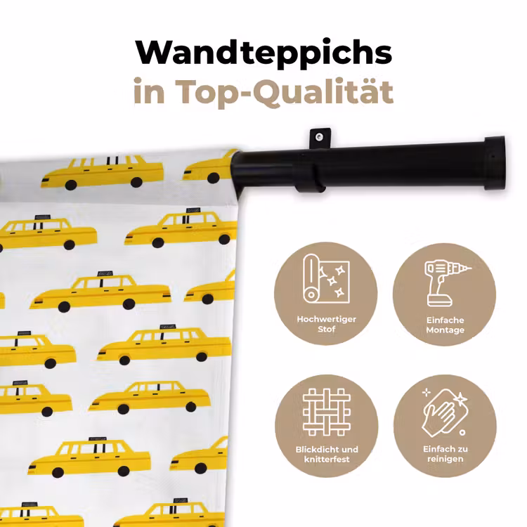 Taxi - Iconisch - Geel Wandkleed katoen klein 269 -tsfeer2_DE