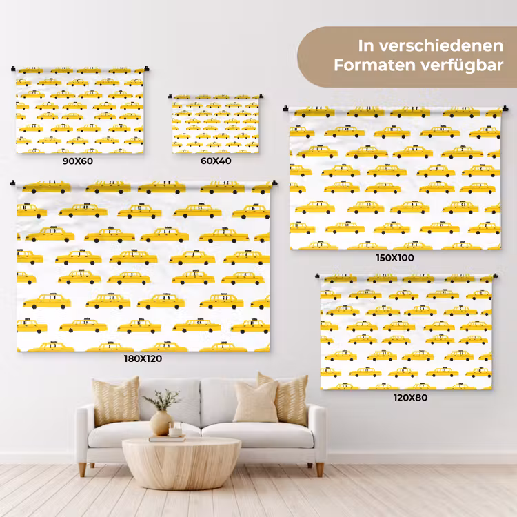 Taxi - Iconisch - Geel Wandkleed katoen klein 269 -tsfeer8_DE