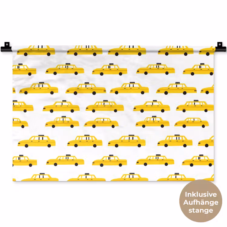 Taxi - Iconisch - Geel Wandkleed katoen klein 269 -t3d_DE