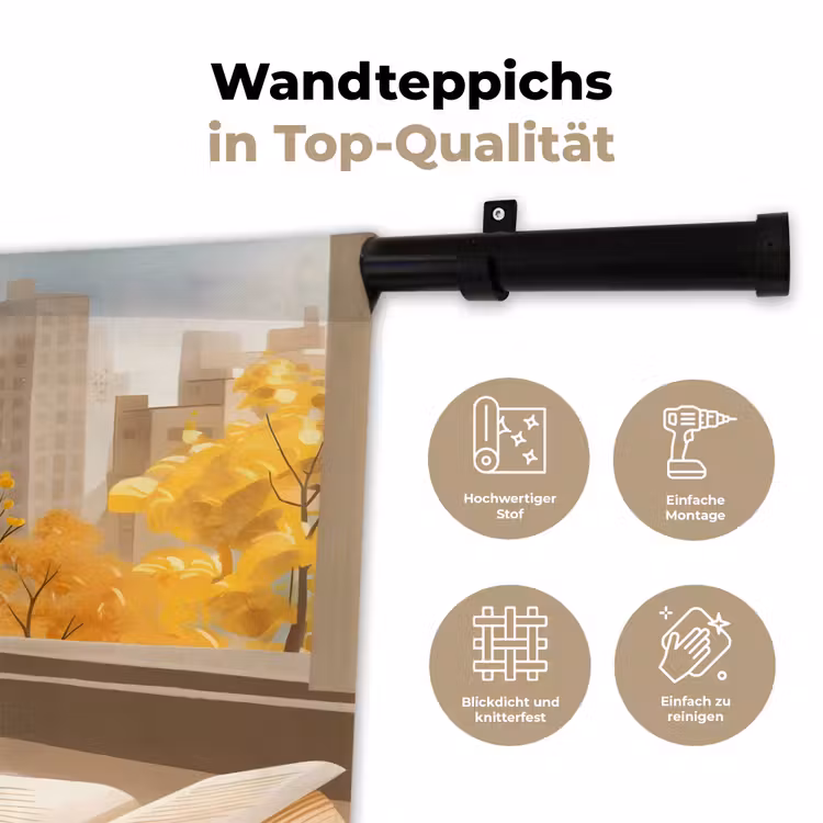 Thee - Boek - Thee - Herfst Wandkleed katoen klein -tsfeer2_DE