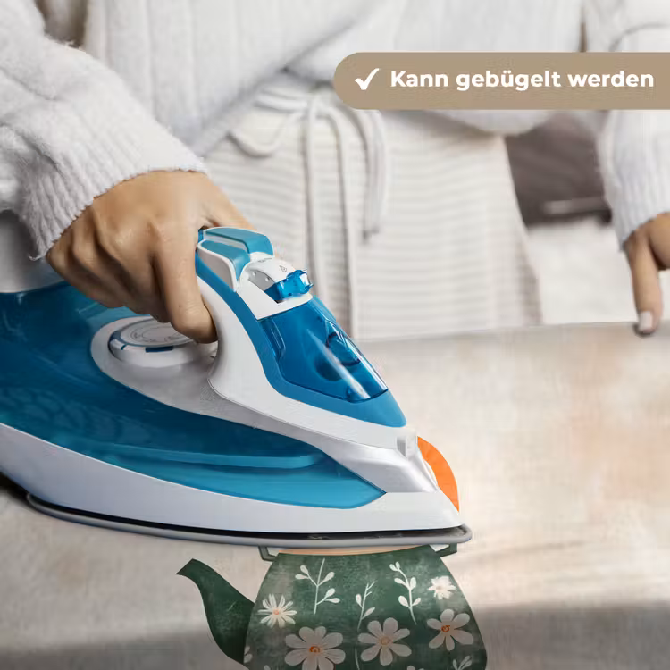 Theepot - Groen - Bloemen - Oranje Wandkleed katoen klein -tsfeer9_DE