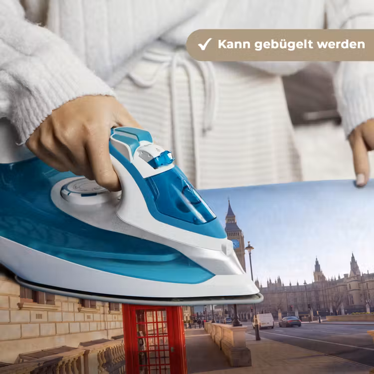 Telefooncel - Rood - Londen - Stad - Architectuur Wandkleed katoen klein -tsfeer9_DE
