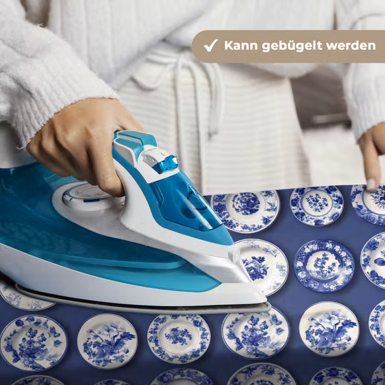 Borden - Floraal - Blauw Wandkleed katoen klein 269 -tsfeer9_DE