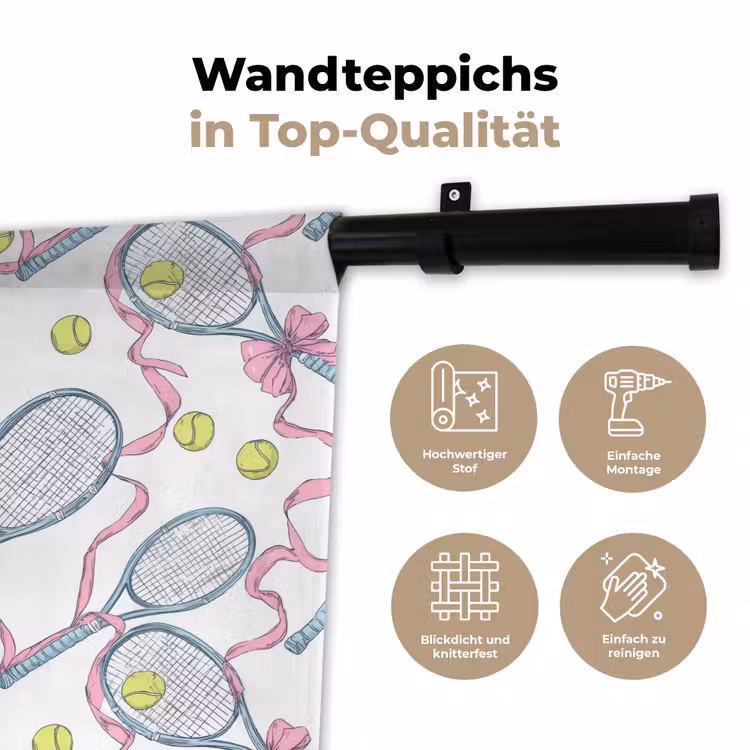 Tennis - Strikken - Kleurrijk Wandkleed katoen klein 269 -tsfeer2_DE