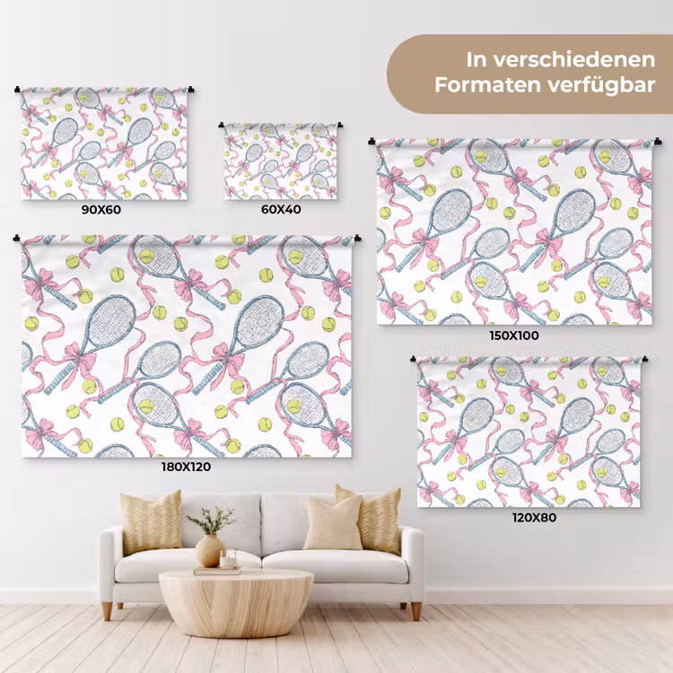 Tennis - Strikken - Kleurrijk Wandkleed katoen klein 269 -tsfeer8_DE