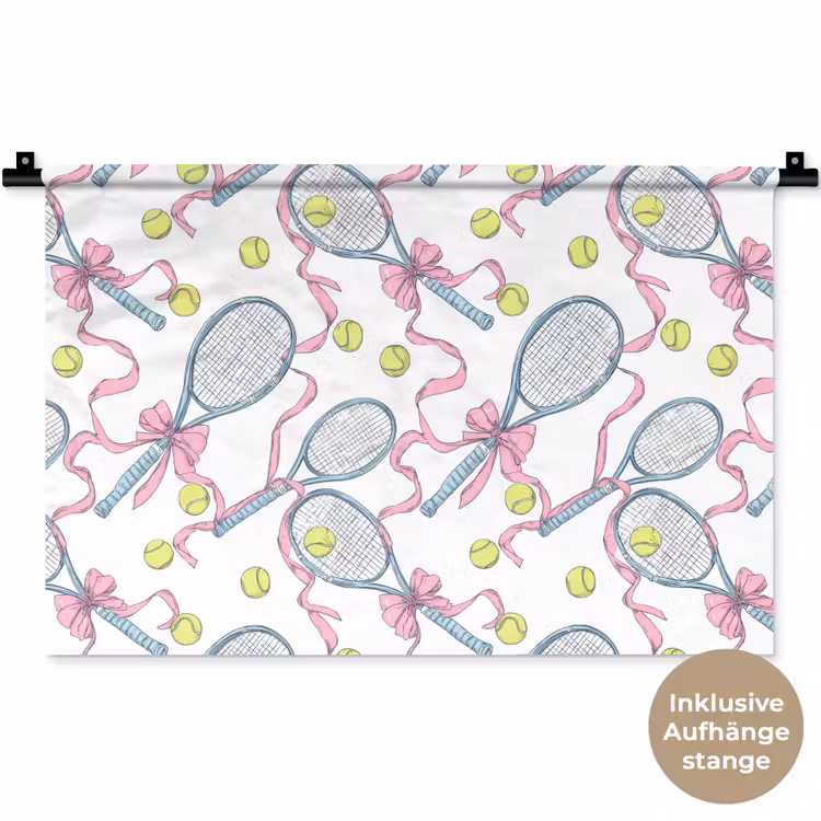 Tennis - Strikken - Kleurrijk Wandkleed katoen klein 269 -t3d_DE