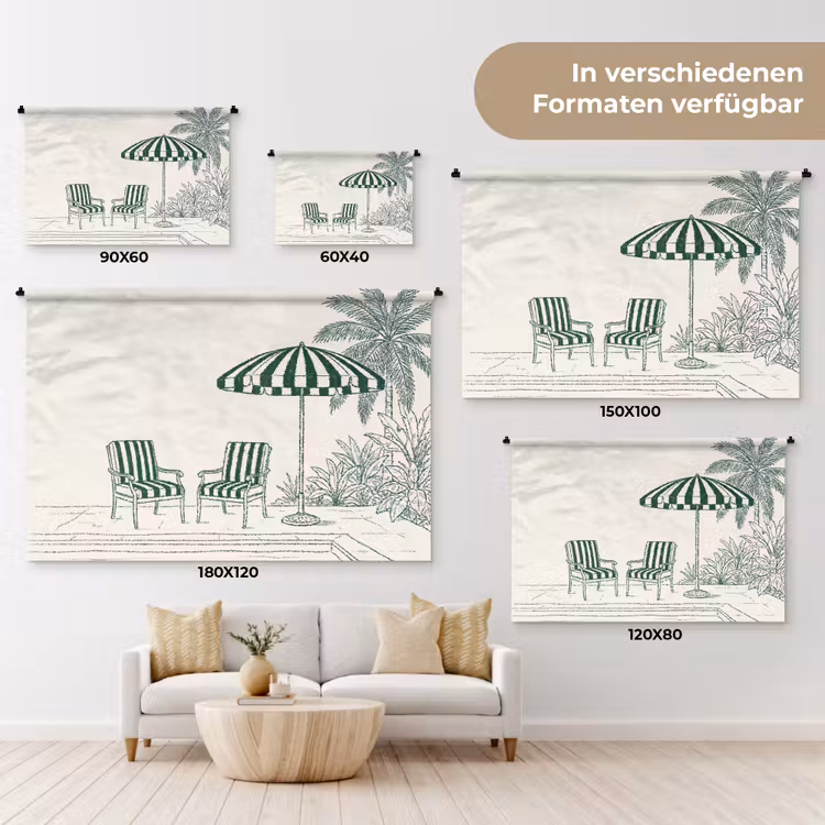 Terras - Illustratie - Groen Wandkleed katoen klein -tsfeer8_DE