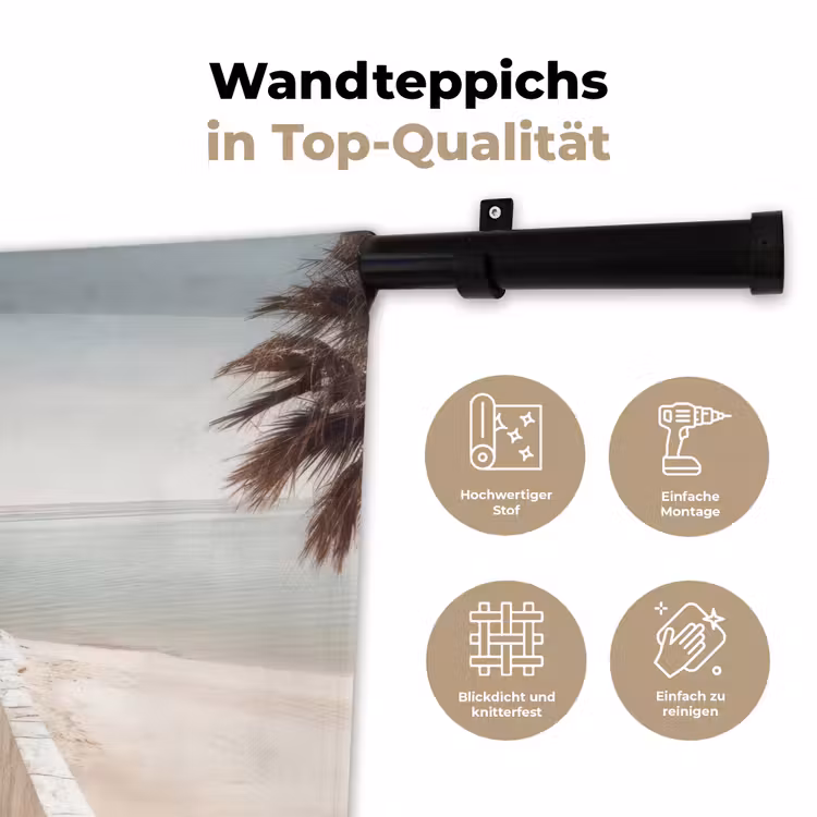 Terras - Stoelen - Strand - Beige Wandkleed katoen klein -tsfeer2_DE