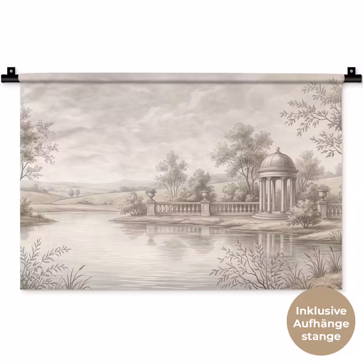Terras - Water - Natuur - Landschap Wandkleed katoen klein -t3d_DE