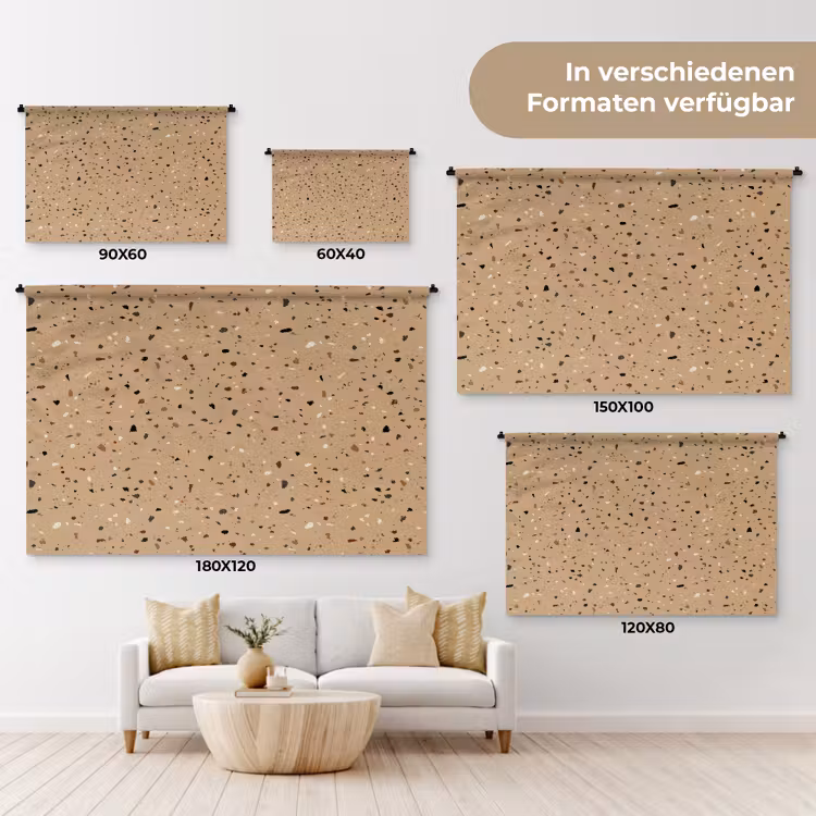 Terrazzo - Patroon - Beige Wandkleed katoen klein 269 -tsfeer8_DE