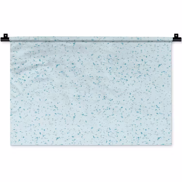 Terrazzo - Patroon - Kleurrijk - Baby Blauw Wandkleed katoen klein 269 -zz3d