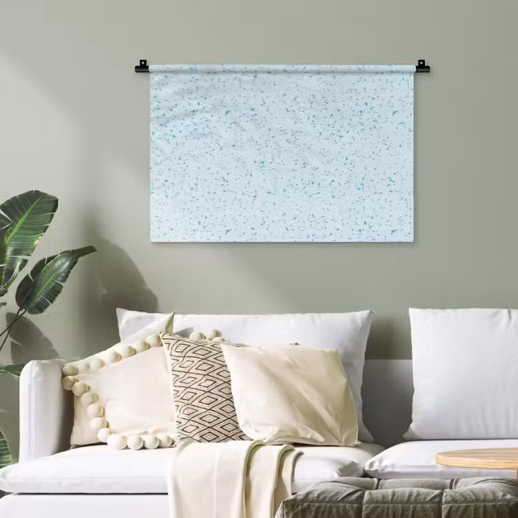 Terrazzo - Patroon - Kleurrijk - Baby Blauw Wandkleed katoen klein 269 -sfeer7