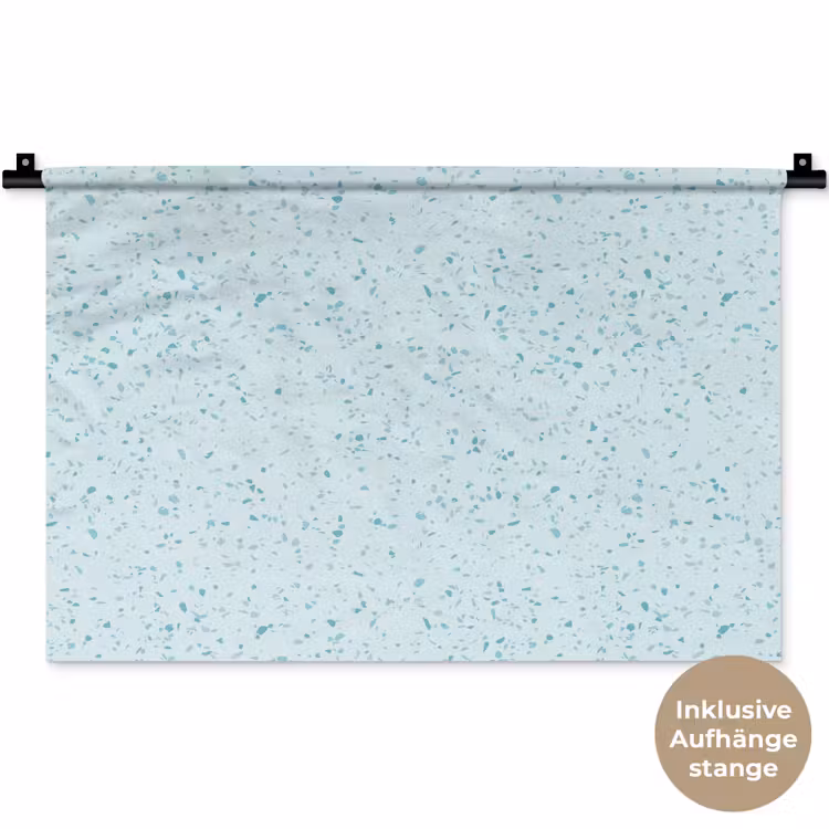 Terrazzo - Patroon - Kleurrijk - Baby Blauw Wandkleed katoen klein 269 -t3d_DE