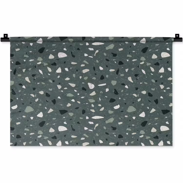 Terrazzo - Patroon - Kleurrijk - Groen Wandkleed katoen klein 269 -zz3d