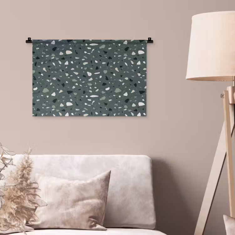 Terrazzo - Patroon - Kleurrijk - Groen Wandkleed katoen klein 269 -sfeer4