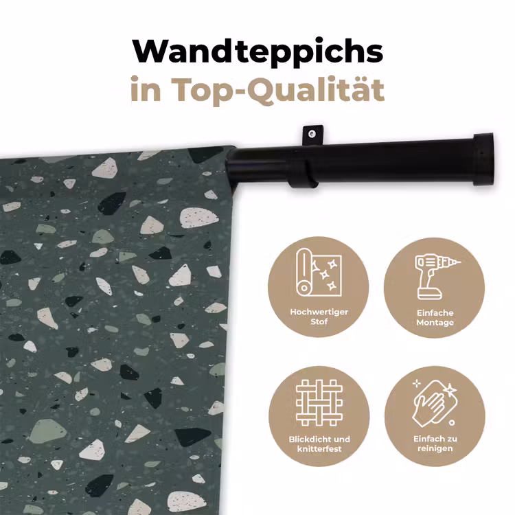 Terrazzo - Patroon - Kleurrijk - Groen Wandkleed katoen klein 269 -tsfeer2_DE