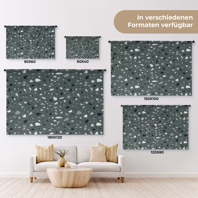 Terrazzo - Patroon - Kleurrijk - Groen Wandkleed katoen klein 269 -tsfeer8_DE