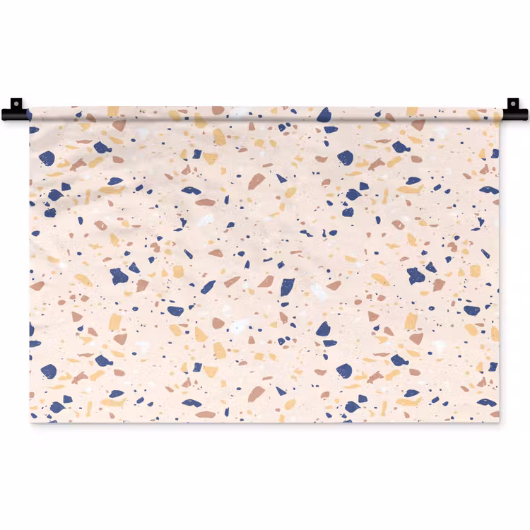 Terrazzo - Patroon - Kleurrijk - Indigo Wandkleed katoen klein 269 -zz3d