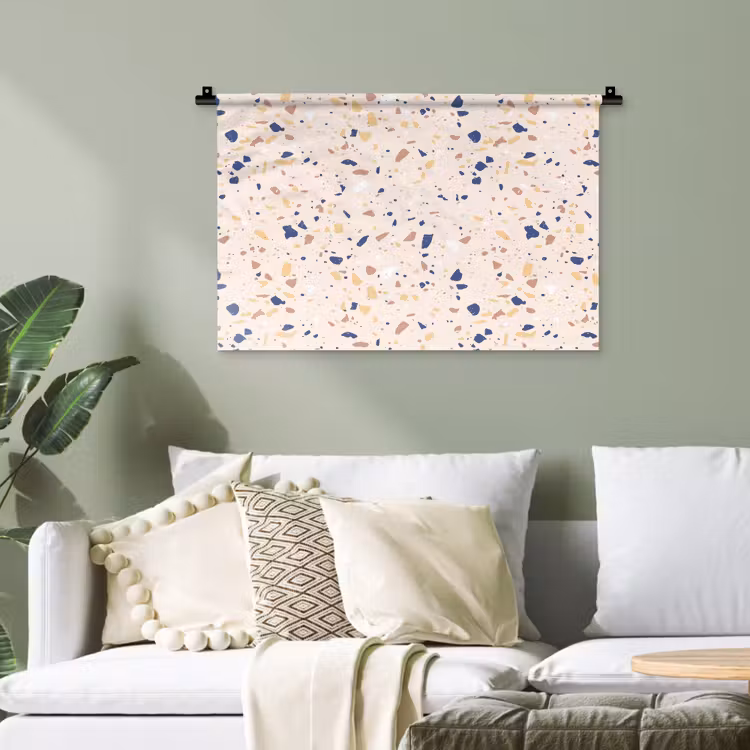 Terrazzo - Patroon - Kleurrijk - Indigo Wandkleed katoen klein 269 -sfeer7