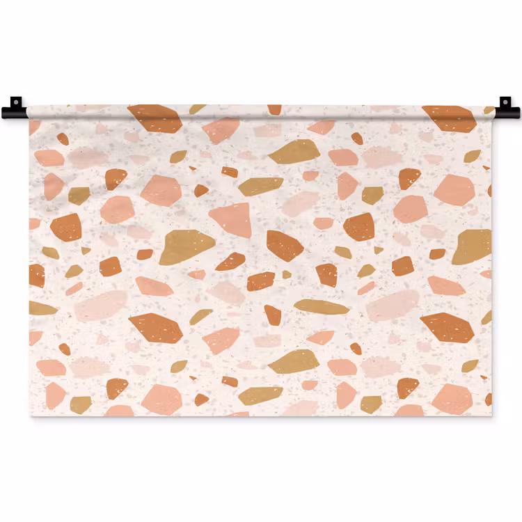 Terrazzo - Patroon - Kleurrijk - Zalm Wandkleed katoen klein 269 -zz3d