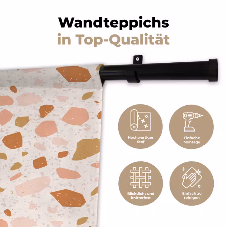 Terrazzo - Patroon - Kleurrijk - Zalm Wandkleed katoen klein 269 -tsfeer2_DE
