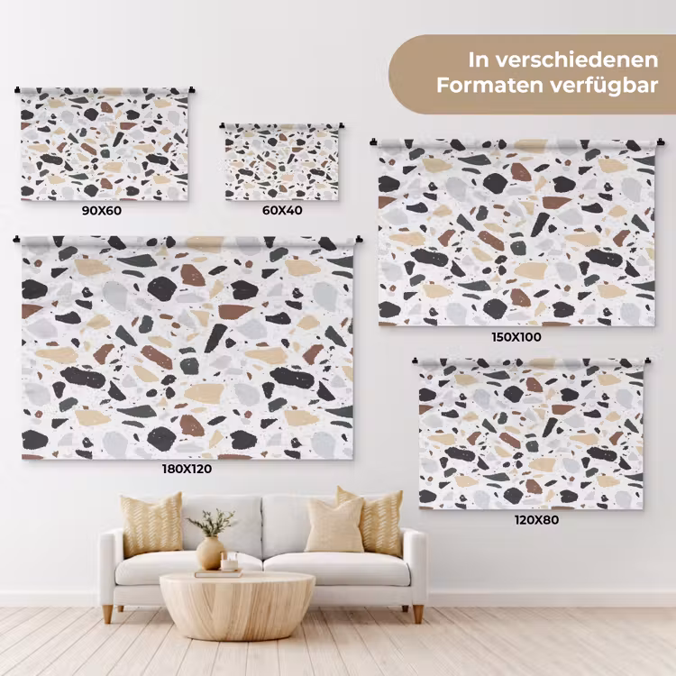 Terrazzo - Patroon - Kleurrijk - Klei Wandkleed katoen klein 269 -tsfeer8_DE
