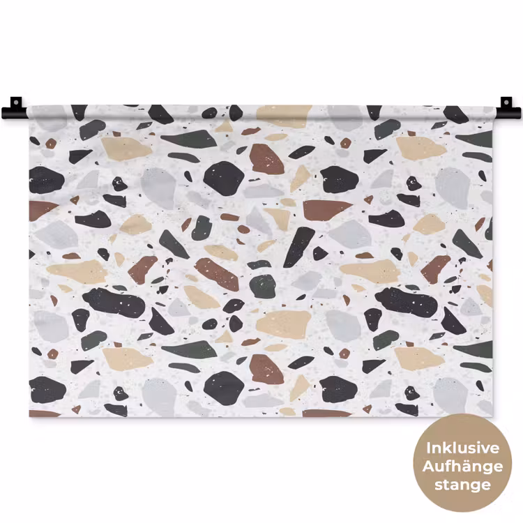 Terrazzo - Patroon - Kleurrijk - Klei Wandkleed katoen klein 269 -t3d_DE
