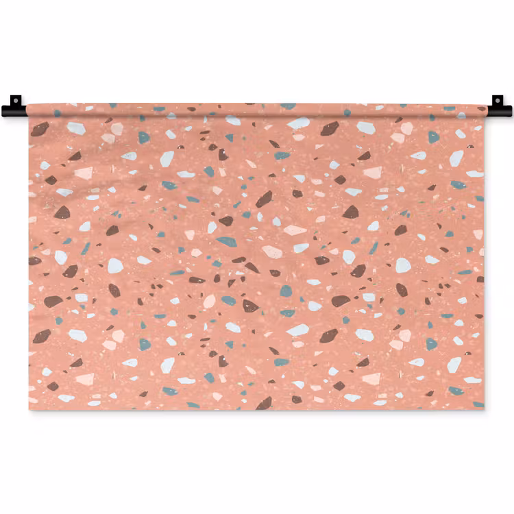 Terrazzo - Patroon - Kleurrijk - Roze - Blauw Wandkleed katoen klein 269 -zz3d