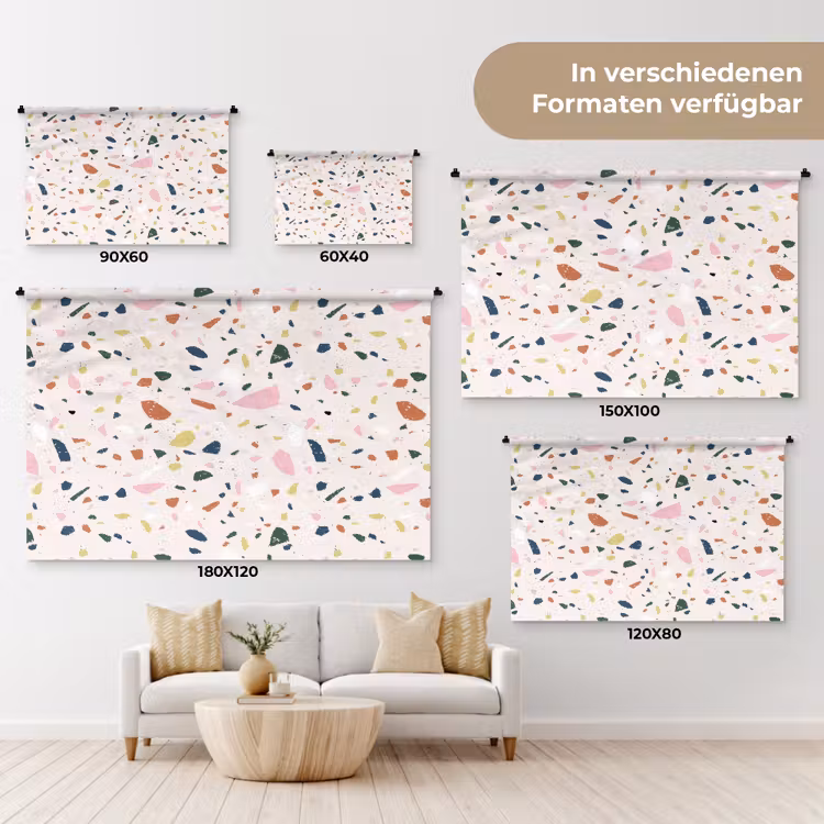 Terrazzo - Patroon - Kleurrijk Wandkleed katoen klein 269 -tsfeer8_DE