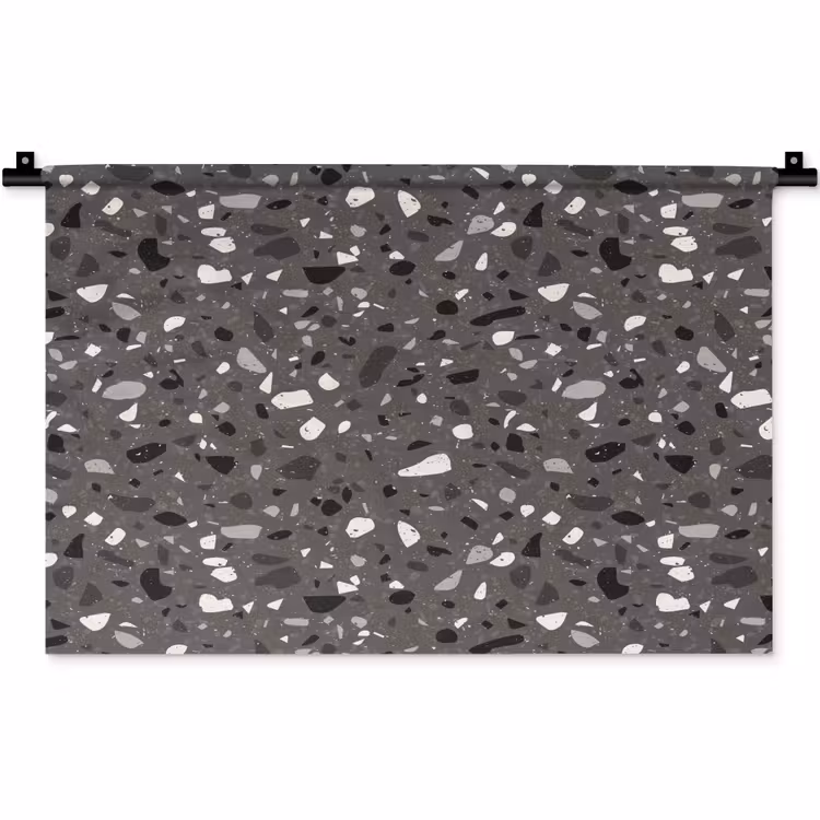 Terrazzo - Patroon - Grijs Wandkleed katoen klein 269 -zz3d