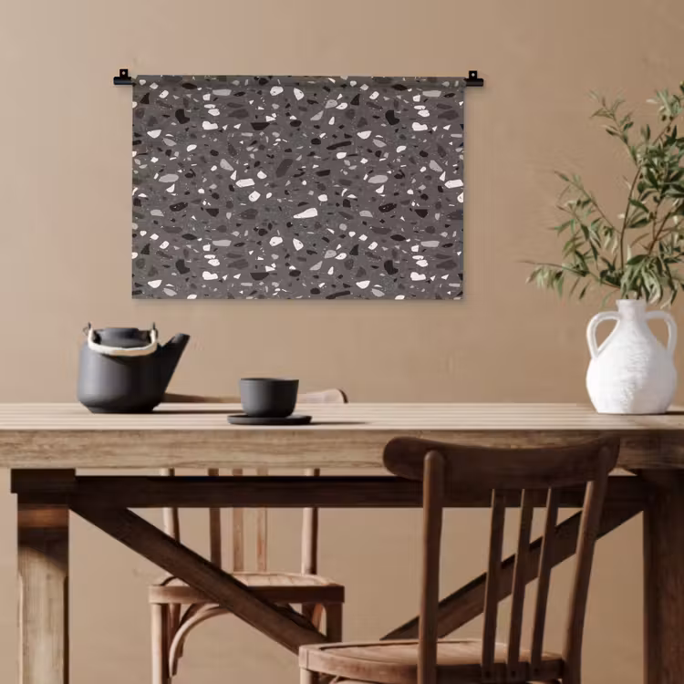 Terrazzo - Patroon - Grijs Wandkleed katoen klein 269 -sfeer6