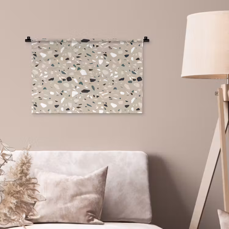 Terrazzo - Patroon - Groen Wandkleed katoen klein 269 -sfeer4