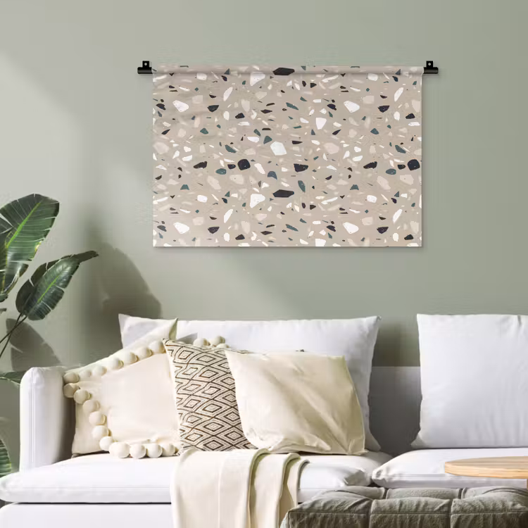 Terrazzo - Patroon - Groen Wandkleed katoen klein 269 -sfeer7