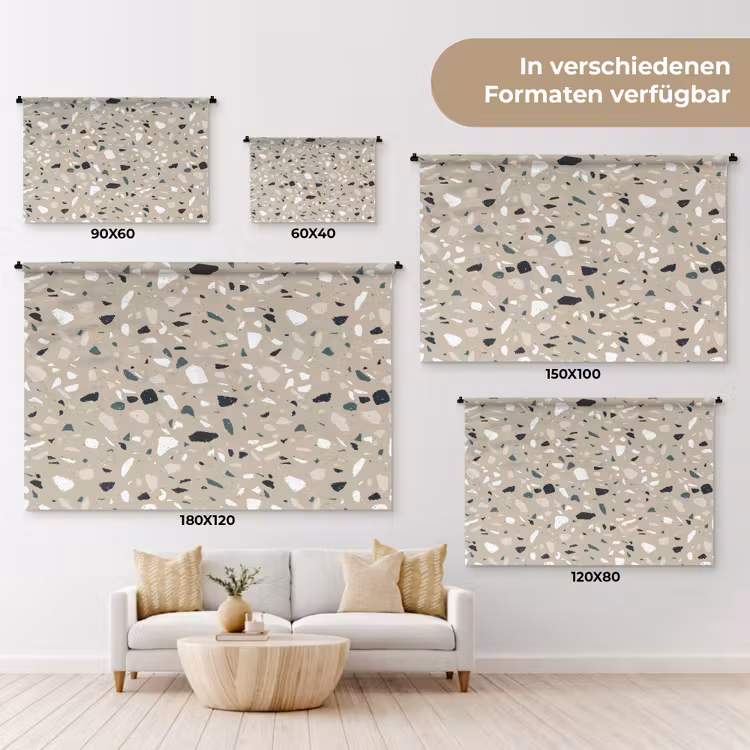 Terrazzo - Patroon - Groen Wandkleed katoen klein 269 -tsfeer8_DE