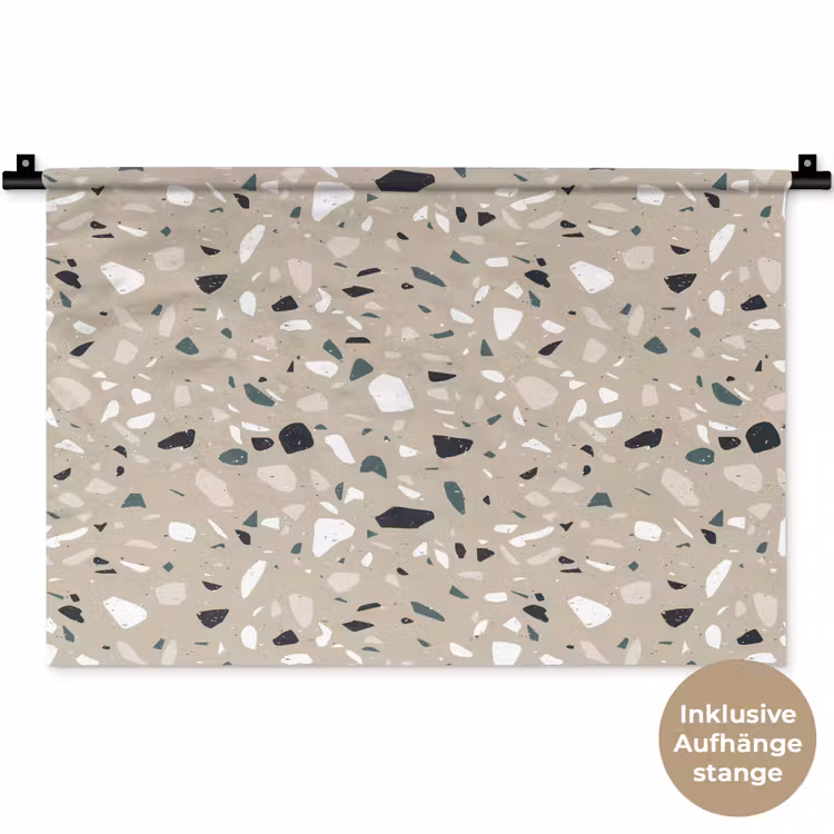 Terrazzo - Patroon - Groen Wandkleed katoen klein 269 -t3d_DE