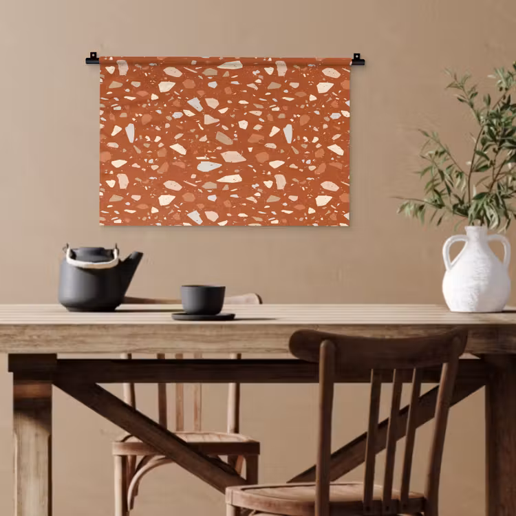 Terrazzo - Patroon - Klei Wandkleed katoen klein 269 -sfeer6