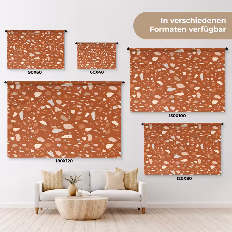 Terrazzo - Patroon - Klei Wandkleed katoen klein 269 -tsfeer8_DE