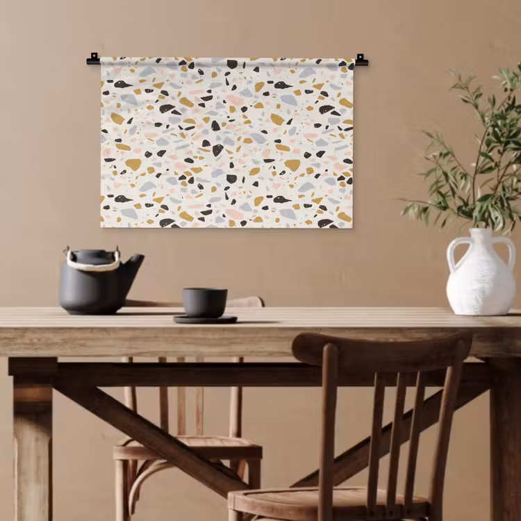 Terrazzo - Patroon - Neutraal - Zacht - Multi Wandkleed katoen klein 269 -sfeer6