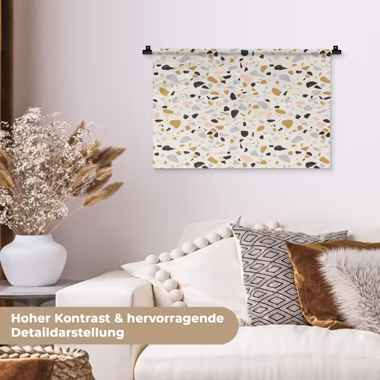 Terrazzo - Patroon - Neutraal - Zacht - Multi Wandkleed katoen klein 269 -tsfeer1_DE