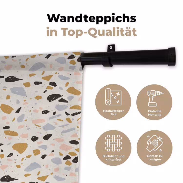 Terrazzo - Patroon - Neutraal - Zacht - Multi Wandkleed katoen klein 269 -tsfeer2_DE