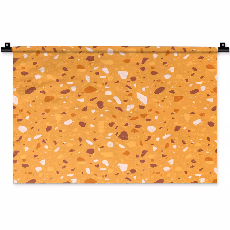 Terrazzo -  Patroon - Okergeel Wandkleed katoen klein 269 -zz3d