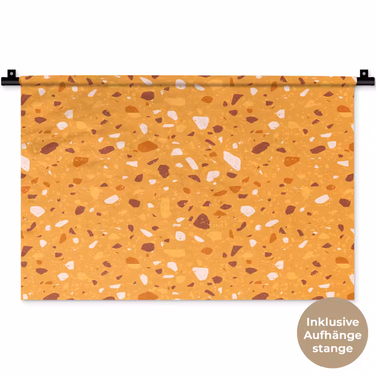 Terrazzo -  Patroon - Okergeel Wandkleed katoen klein 269 -t3d_DE