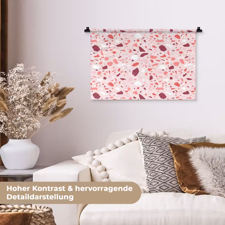 Terrazzo - Patroon - Roze Wandkleed katoen klein 269 -tsfeer1_DE